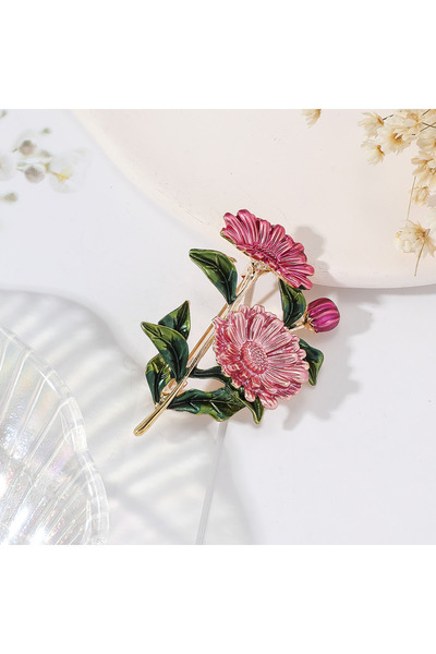 Choice دبابيس معدنية على شكل زهرة بلون ذهبي أصفر فاتح للنساء، لطيفة ورومانسية...