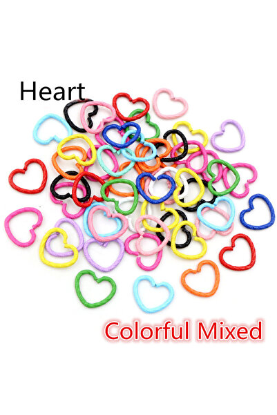 Choice 50 قطعة من حلقات القفز على شكل قلب مطلية بالذهب والفضة على شكل نجمة مل...