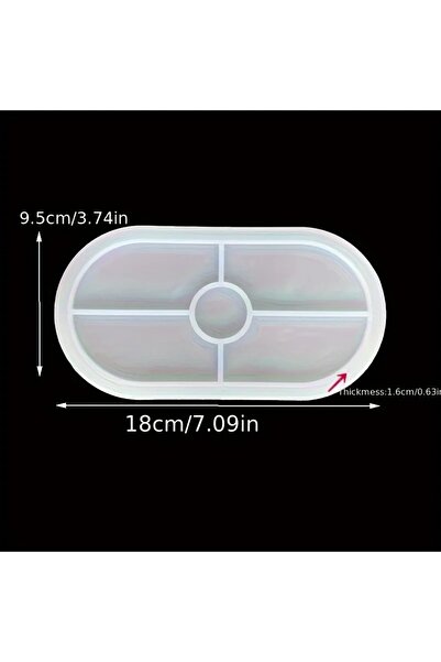 Choice Elliptical Tray mold Concrete Stripe Storage Tank Silicone Mold DIY Heart Shaped Disc Elliptical Tra