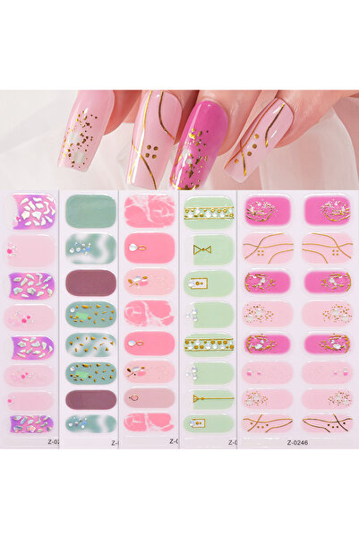 Choice ٥ ورقات (٨٠ رأسًا) ملصقات أظافر ملونة خالية من الخبز من دوبامين، رقائق...