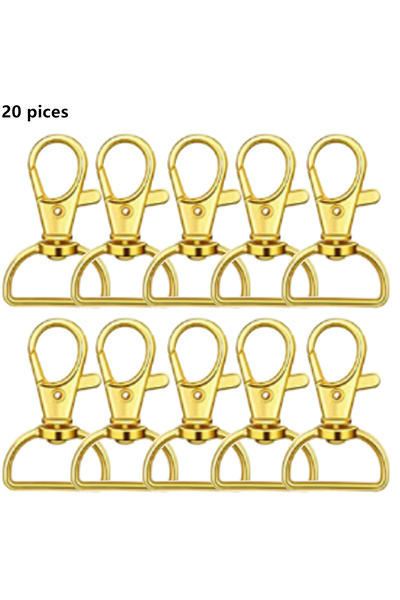 Choice 20PCS gold color 20PCS Swivel Hook Key Chain Clip Hook D-Ring Clip Lan...
