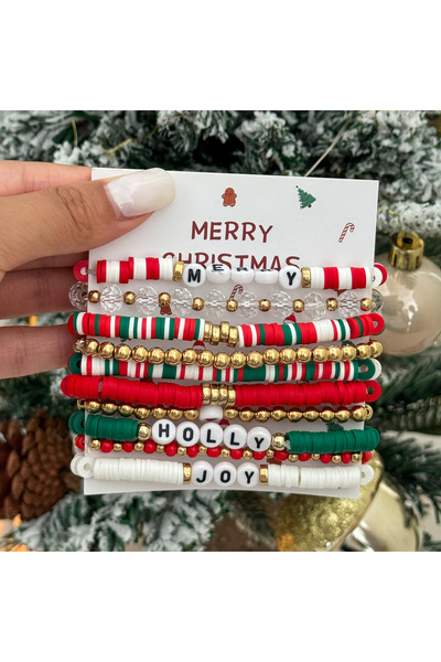 Choice مجموعة لاكتيو 10 قطع/مجموعة 2026 سوار مرن إبداعي جديد لعيد الميلاد للن...