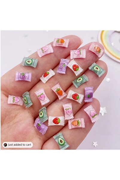 NAILFYOU 10 قطع 10 قطع 3D حلوى مختلطة الراتنج فن الأظافر سحر الكرتون الفاكهة الآيس كريم الكعك زينة الأظافر Rhi