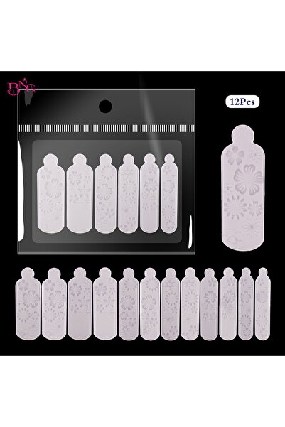 Choice J-12pcs BNG 12 قطعة سيليكون قوالب أظافر مزدوجة قوالب ملصقات مانيكير لأ...