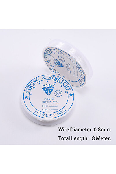 Choice حبل مرن شفاف دائري من الكريستال 0.8 مم × 8 م 0.4/0.5/0.6/0.7/0.8/1 مم ...