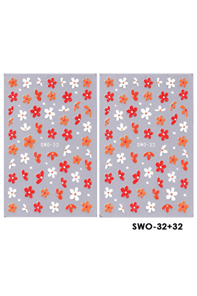 Choice ملصقات أظافر SWO-32، قطعتان، بتصميم Sweet Element، على شكل زهرة بسيطة،...