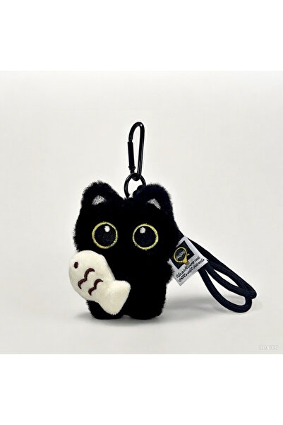 Choice 1 قطعة بيضاء رائعة من القطة السوداء على شكل دمية سلسلة مفاتيح حقيبة قل...