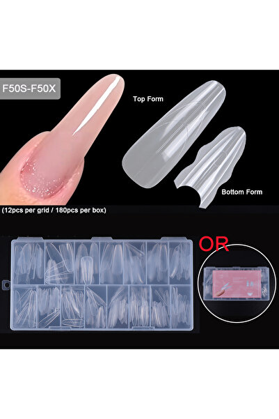Choice F50S-F50X جديد 180 قطعة من قوالب الأظافر المزدوجة ذات الساندويتش، 15 م...