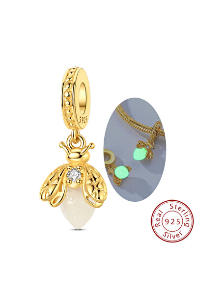 Choice KTC053-GD قلادة فراشة اليراع المضيئة الأصلية من الفضة الإسترلينية عيار...