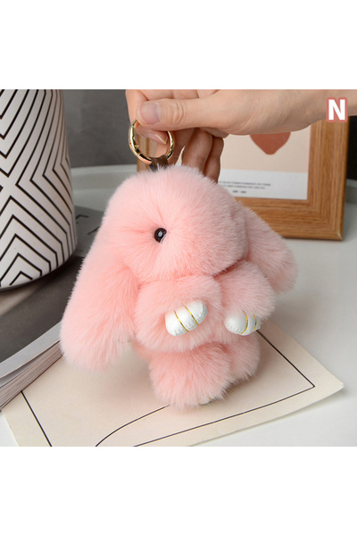 Choice N 15cm Rabbit Fur Keychain Women Bag Car Key chain Pendant Decoration ...