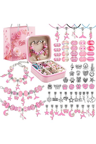 Choice3 Other New 68Pcs Pink New 68Pcs Colorful Charm Bracelet Neckalce DIY J...