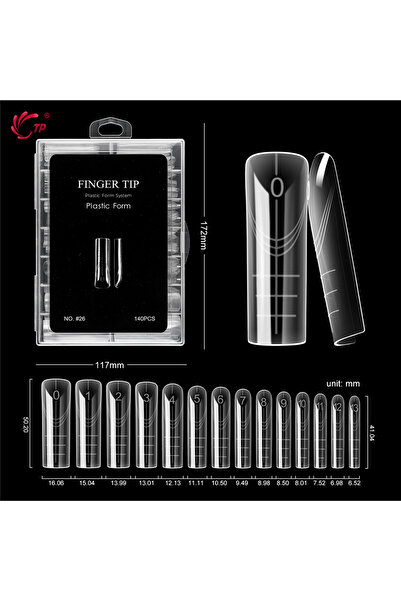 Choice صندوق U-140 قطعة TP 70 قطعة/140 قطعة أظافر شفافة ذات شكل مزدوج وتغطية ...