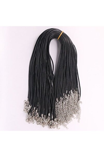 Choice 45 سم - 10 قطع 2 مم - أسود 10 قطع / مجموعة 1.5 / 2 مم حبل جلدي قلادة م...