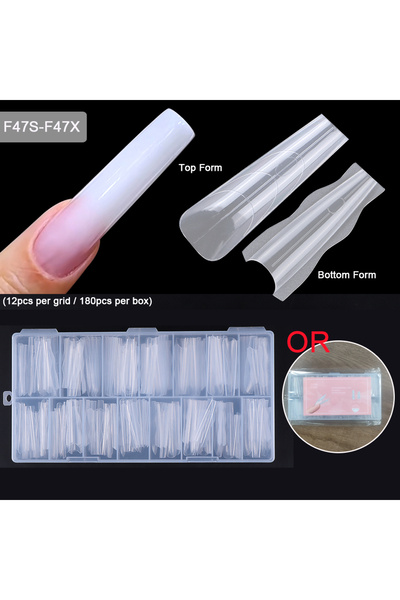 Choice F47S-F47X جديد 180 قطعة من قوالب الأظافر المزدوجة ذات الساندويتش، 15 م...