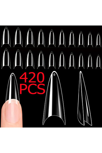 Choice رمادي 20/100/200/420/1000 قطعة أطراف أظافر هلامية ناعمة بغطاء نصفي وأظ...