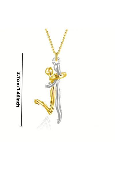 Choice قلادة يينجين جينليان الأنيقة باللون الأسود على شكل عناق للأزواج - رمز ...