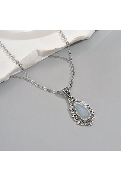 Choice قلادة فضية عتيقة مطلية بالفضة بتصميم عرقي عتيق للنساء