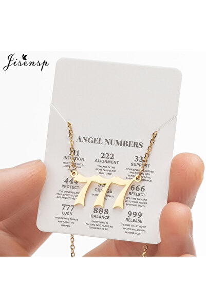 Choice قلادات أرقام الملاك المحظوظة من الفولاذ المقاوم للصدأ ZT777G بطول 45 س...