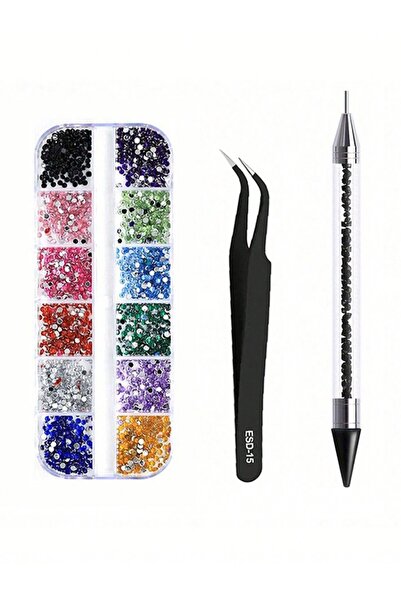 Choice مجموعة Black2 لتزيين الأظافر، تتضمن أحجار الراين أكريليك المسطحة متعدد...