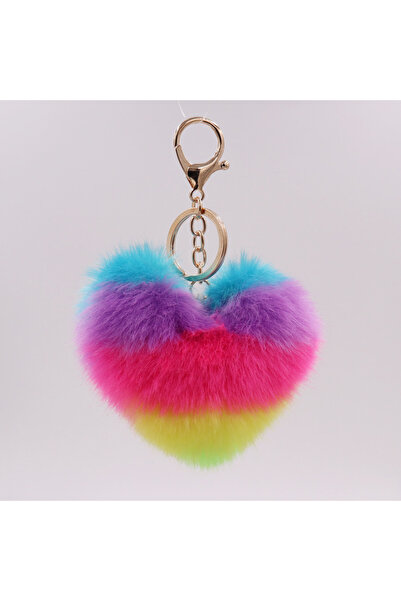 Choice A 15x10cm Colorful Key Chain For Women Fashion Gifts Fur Keychain Fluf...