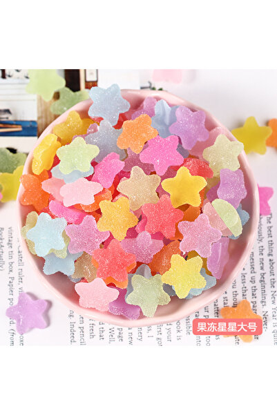 Choice 50 قطعة من زينة الأظافر المصنوعة من الراتنج على شكل قلب/نجمة مقاس 16 م...