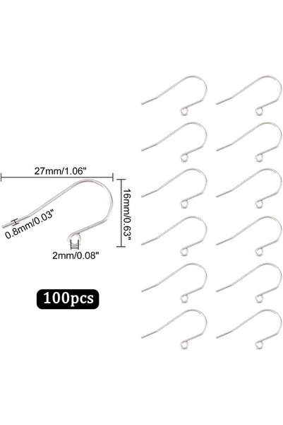 Choice AECH02-07858 100 قطعة (50 زوجًا) خطافات أذن من الفولاذ التيتانيوم بقطر...