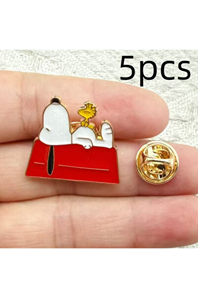 Miniso Gold-color 5pcs Cartoon Dog Enamel Pins Cute Animal Brooches Badge Lap...