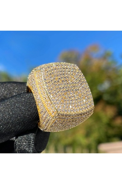 Choice ZF4256-1 7 Fashion Men's Gold Color Ring for Party Wedding Full Bling ...