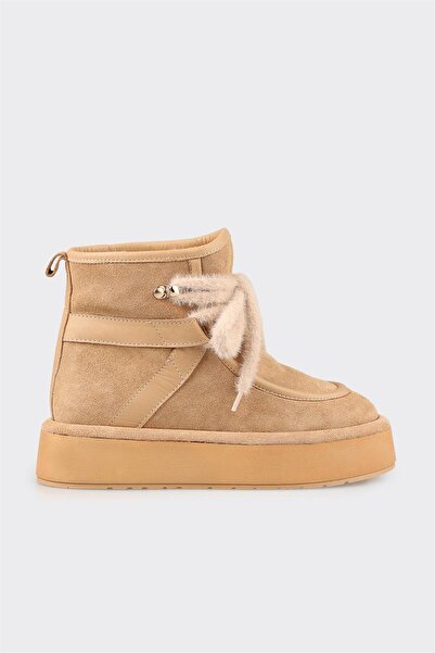 Elle Shoes Naturel Deri Kadın Spor Bot