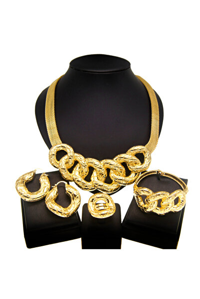 Choice 45cm resizable H00141 Dubai Gold Women's Jewelry Set: Circle Necklace ...