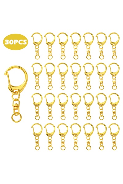 Choice 30 قطعة من حلقات المفاتيح المنقسمة المصنوعة من الحديد الذهبي بثلاثة أل...