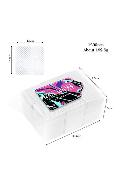 Choice 1200 عبوة بيضاء، 1080 قطعة في علبة، مناديل ورقية لإزالة غراء الرموش، م...