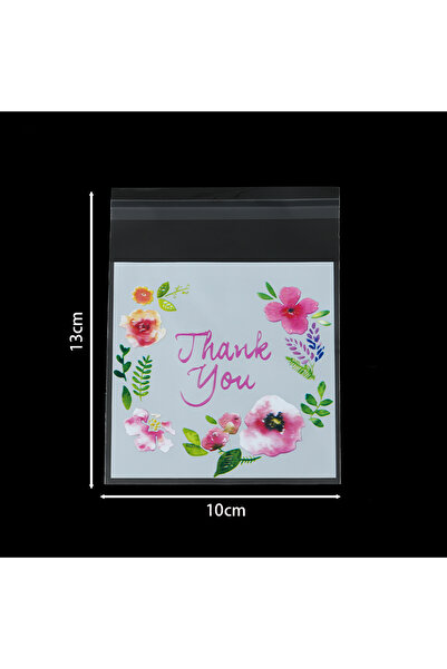Choice 10x13cm 100pcs/Lot Plastic Bags Thank you Colorful Flower Self-Adhesiv...