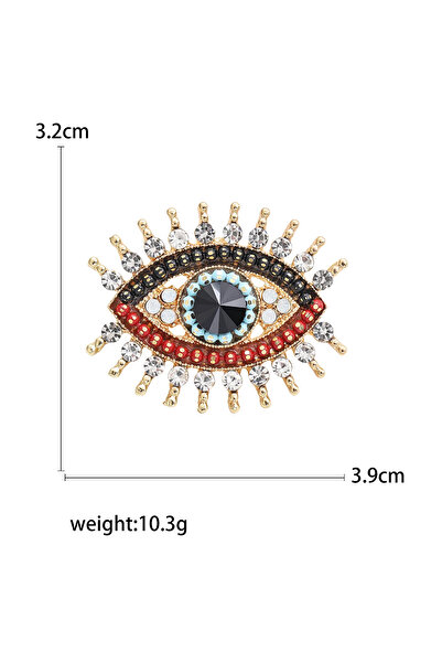 Choice دبابيس بروش متعددة الألوان من أحجار الراين الذهبية 3493 بتصميم عيون كل...