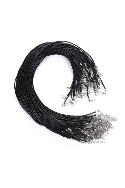 Choice 45 سم - 10 قطع 1.5 مم - أسود 10 قطع/مجموعة 1.5/2 مم قلادة حبل جلدي مع ...