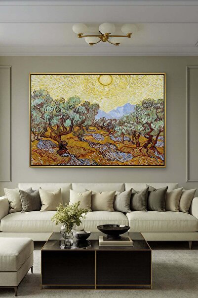 Wallivo Vincent van Gogh'un Saint-Remy Güneşli Zeytin Ağaçları Siyah Metal Çe...
