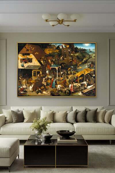 Wallivo Pieter Bruegel'in Hollanda Atasözleri Kuzey Rönesansı Bronz Metal Çer...