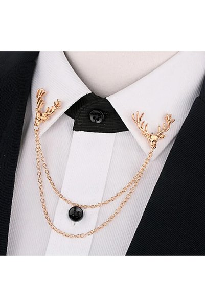 Choice golden Christmas Retro Fashion Trend Deer Lapel Pin Men and Women Tie ...