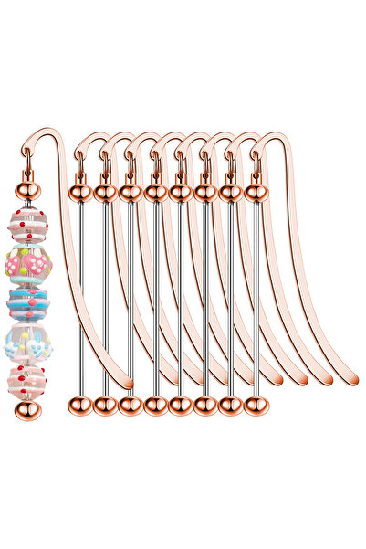 Choice 8PCS Rose Golden 8/16/32/50 Pieces Beadable Bookmark Pendant Bars Cust...