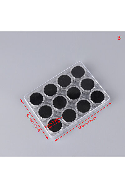 Choice صندوق تخزين لعرض الأحجار الكريمة دائري شفاف أسود اللون، حاوية ألماس فض...