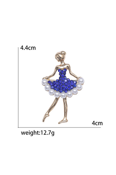 Choice Blue0234 Enamel Ballerina Brooches for Women Pearl Elf Pins Rhinestone...
