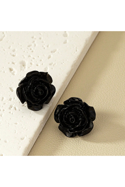 Choice Black Color Obega Flower Shape Trio Earrings For Women Red Black White...