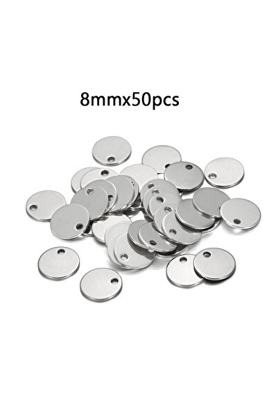 Choice 8 مم × 50 قطعة 10-50 قطعة 6-30 مم من الفولاذ المقاوم للصدأ قلادة مستديرة لعلامة الكلب قلادات فارغة للختم