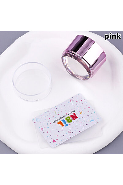 Choice مجموعة ختم فن الأظافر الفرنسي باللون الوردي مع مكشطة أظافر شفافة من ال...