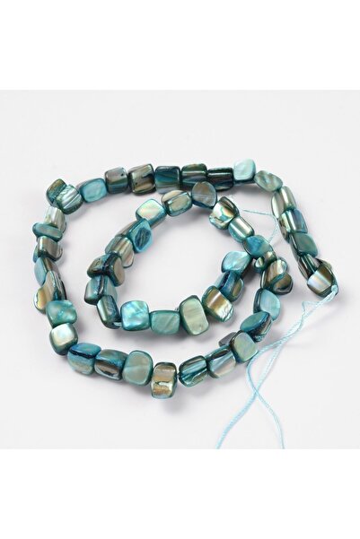 Choice 8-17.5 مم 40 قطعة/خيط خرز صدفي مصبوغ باللون السماوي بطول 8~17.5 مم وعر...