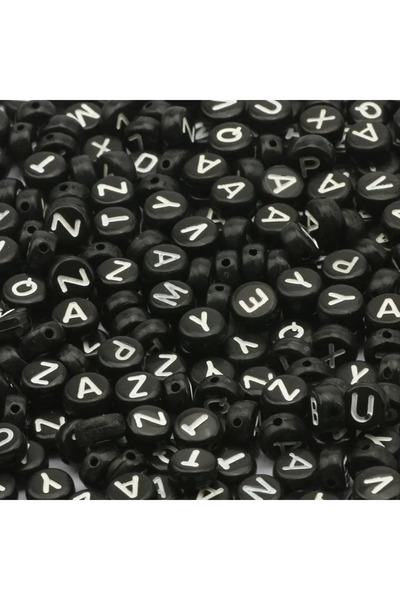 Choice42 ١٠٠ قطعة من الخرز الأسود المستدير المصنوع من الأكريليك، بتشكيلة عشوا...