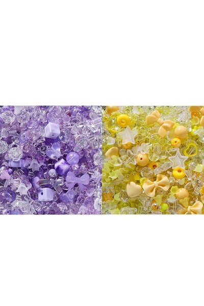 Choice خرز سلسلة الهاتف على شكل قلب من الزهور المختلطة، لون AB، أرجواني وأصفر...