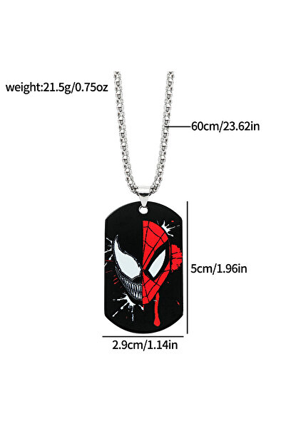 Miniso XL3018 قلادة Marvel Venom Spiderman مطبوعة من الفولاذ المقاوم للصدأ عل...