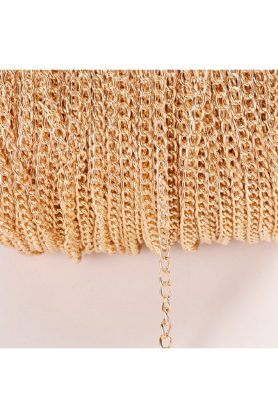Choice 2.5MM KC gold 2 Meter Flat 2.5/3.5/4.5mm Extension Thin Chain Metal Ch...