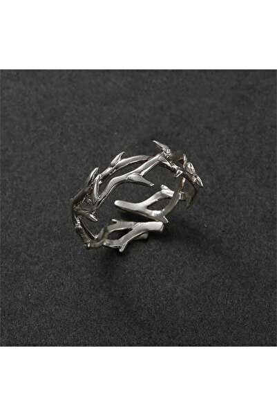 Choice خواتم فضية عتيقة قابلة للتغيير الحجم للرجال والنساء مع أغصان وأشواك وأ...